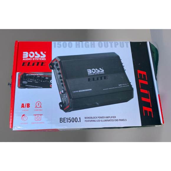 Boss BE1500.1 Elite Mono Car Amplifier 1500W - Black 31345 - Picture 1 of 3